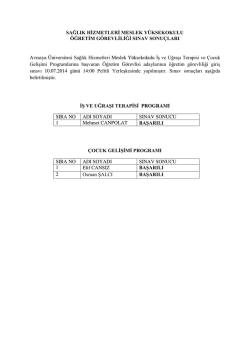 Sağlık Hizmetleri Meslek Y&uuml;ksekokul Sınav Sonu&ccedil;ları İ&ccedil;in Tıklayınız