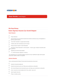hasar halinde gerekli belgeler