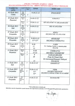 2014-2015 eğitim-&ouml;ğretim yılı birinci d&ouml;nem 3.ortak sınav proğramı