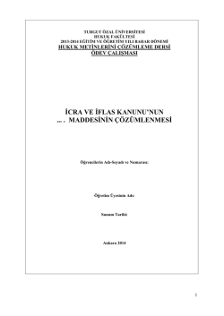 HUK 121 - Turgut &Ouml;zal &Uuml;niversitesi
