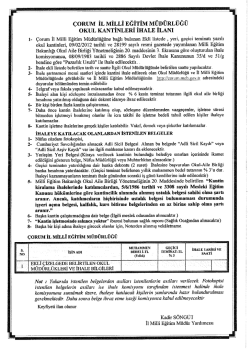 İlanı i&ccedil;in tıklayınız. - &Ccedil;orum Milli Eğitim M&uuml;d&uuml;rl&uuml;ğ&uuml;