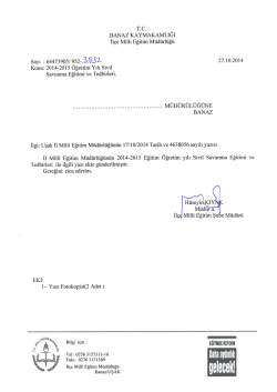 T.c. BANAZ KAYMAKAMLIĞI llçç Milli Eğitim Müdürlüğü sayi z