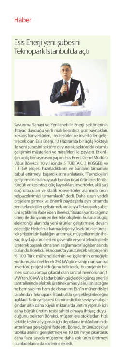 Esis Enerjii Yeni Enerji Dergisi Teknopark Şubesi A&ccedil;ılış Kokteyli