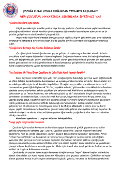 HER &Ccedil;OCUĞUN HAYATINDA SINIRLARA İHTİYACI VAR *&Ccedil;ocukta