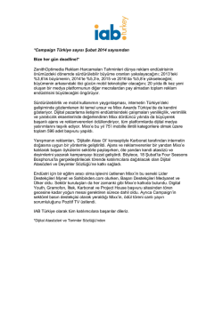 *Campaign T&uuml;rkiye sayısı Şubat 2014 sayısından Bize her g&uuml;n
