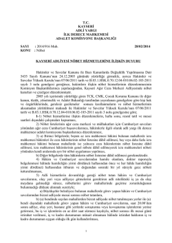 T.C. KAYSERİ ADLİ YARGI İLK DERECE