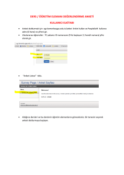 ders / &ouml;ğretim elemanı değerlendirme anketi kullanıcı elkitabı