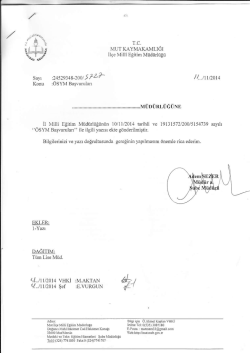 İl&ccedil;e Milli Eğitim M&uuml;d&uuml;rl&uuml;ğ&uuml; Yazısı