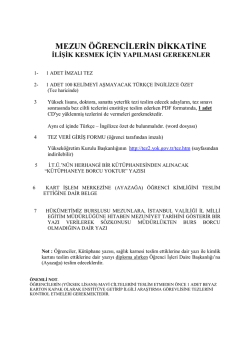 MEZUN &Ouml;ĞRENCİLERİN DİKKATİNE