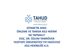 &Ouml;nleme ve tanıda Aile Hekimi ne yapmalı?