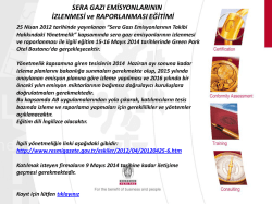 SERA GAZI EMİSYONLARININ İZLENMESİ ve RAPORLANMASI