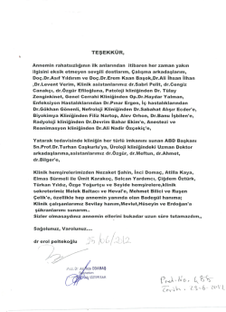 TEŞEKK&Uuml;R,