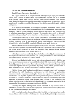 20. Prof. Dr. Mustafa Uzunpostalcı Emekli Sel&ccedil;uk &Uuml;niversitesi