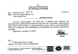2014-2015 yıllık çalışma planı - Soma İlçe Milli Eğitim Müdürlüğü