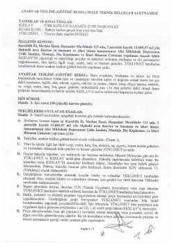 Teknik Şartname - T&uuml;rk Kızılayı