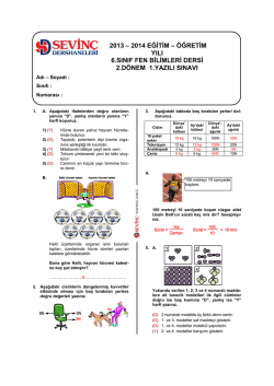 8. Sınıf deneme sınavı