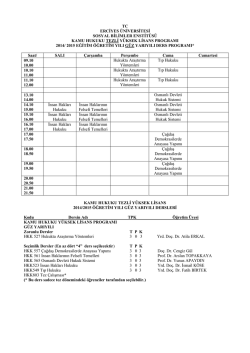 2014-2015 G&uuml;z Yarıyılı Kamu Hukuku Tezli