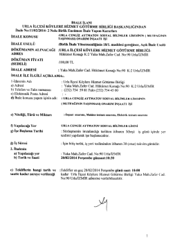 urla il&ccedil;esi k&ouml;ylere hizmet g&ouml;t&uuml;rme birliği başkanlığından