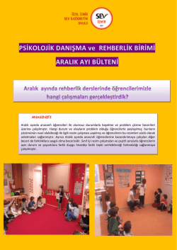 ANASINIFI Aralık ayında anasınıfı öğrencileri ile olumsuz durumlarla