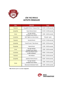 LİSE YAZ OKULU AKTİVİTE &Ouml;RNEKLERİ
