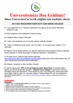 &Uuml;niversitemize Hoş Geldiniz! - D&uuml;zce &Uuml;niversitesi &Ouml;ğrenci İşleri
