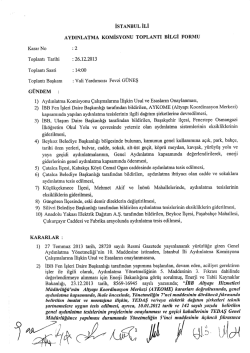 10.12.2013 tarihli Aydınlatma Komisyon Kararları i&ccedil;in