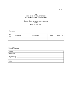 2013 / 2014 Basvuru Formu - it&uuml; | fizik m&uuml;hendisliği