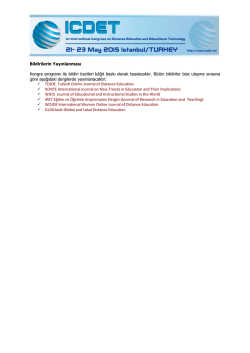 Bildirilerin Yayinlanmasi - International Congress on Distance