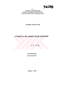 T.C. ANKARA &Uuml;NİVERSİTESİ sosYAL BİLİMLER ENSTİT&Uuml;S&Uuml;