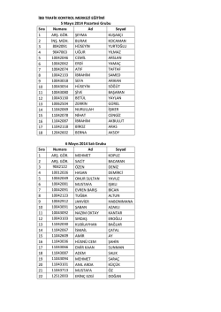 İBB TRAFİK KONTROL MERKEZİ EĞİTİMİ 5 Mayıs 2014 Pazartesi