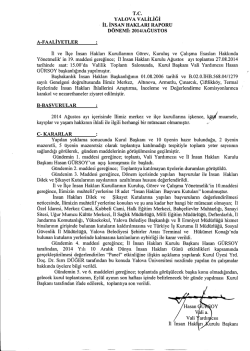 Ağustos 2014 - Yalova Valiliği