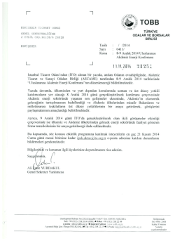 GENEL. SEKRETERLİĞİHE oDALAR vE BORSALAR