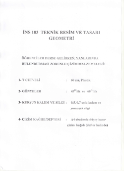 Teknik Resim ve Tasarı Geometri dersini seçen