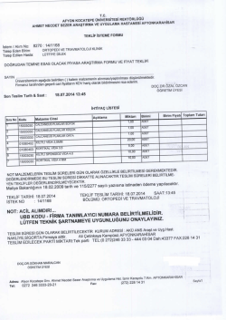 Tc. AFYON KOCATEPE ÜNIVERSİTEsi REKTÖRLÜeÜ AHMET