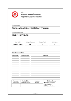 Satın Alma G&ouml;revlisi G&ouml;rev Tanımı IDR/219/GR-001