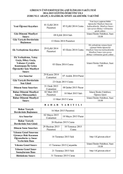 İslami İlimler Fak&uuml;ltesi-Arap&ccedil;a Hazırlık İ&ccedil;in