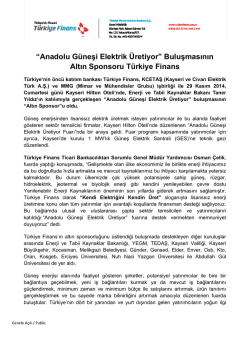 Anadolu G&uuml;neşi Elektrik &Uuml;retiyor - T&uuml;rkiye Finans Katılım Bankası