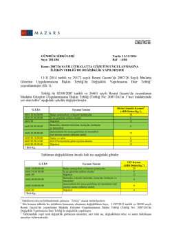 2007/26 Sayılı İthalatta Gözetim Uygulanmasına