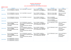 Haftalık Program - İletişim Fak&uuml;ltesi