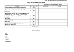 EK-C Teklif Formu (Şartname Eki)