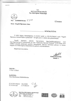 İl&ccedil;e Milli Eğitim M&uuml;d&uuml;rl&uuml;ğ&uuml; Yazısı