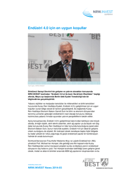 End&uuml;stri 4.0 i&ccedil;in en uygun koşullar