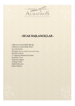 sıcak başlangı&ccedil;lar - Albatros Restaurant