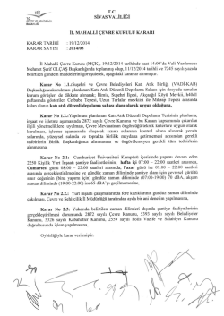 ıll/ rc. - &Ccedil;evre ve Şehircilik Bakanlığı