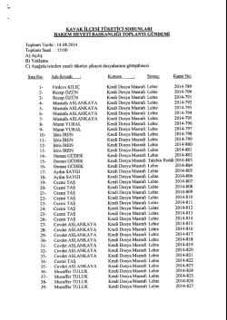 KAVAK İLQ Esİ T&Uuml;KETİCİ soRUNLARı HAKEM HEYETI