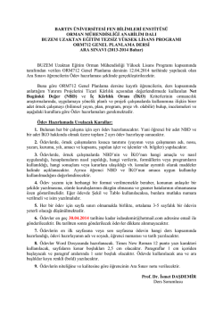 bartın &uuml;niversitesi fen bilimleri enstit&uuml;s&uuml; orman m&uuml;hendisliği