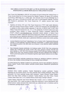 2013 Yılı A Grubu Genel Kurul Toplantı