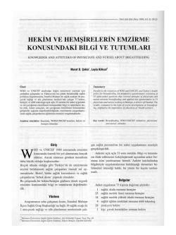 PDF İndir - T&uuml;rkiye Aile Hekimliği Dergisi