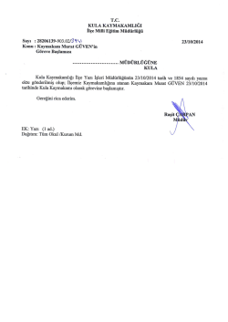 Kaymakam Murat G&Uuml;VEN&acute;in G&ouml;reve Başlaması