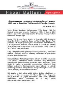 TİSK Başkan Vekili Erol Kiresepi, Uluslararası İşveren Teşkilatı (IOE